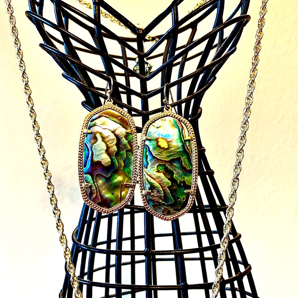Kendra Scott Abalone Shell Necklace & Earrings